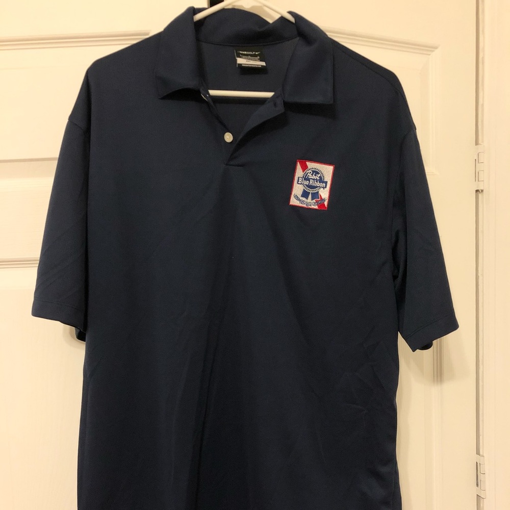 PBR Pabst Blue Ribbon Nike Golf Polo Navy Large